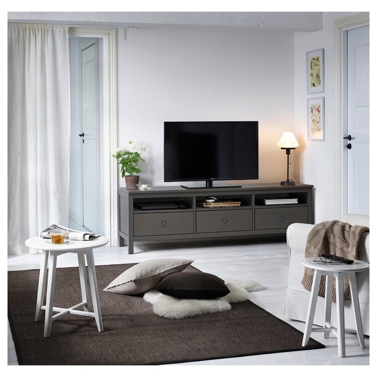 HEMNES TV unit, gray dark gray stained, 72x18 1/2" IKEA