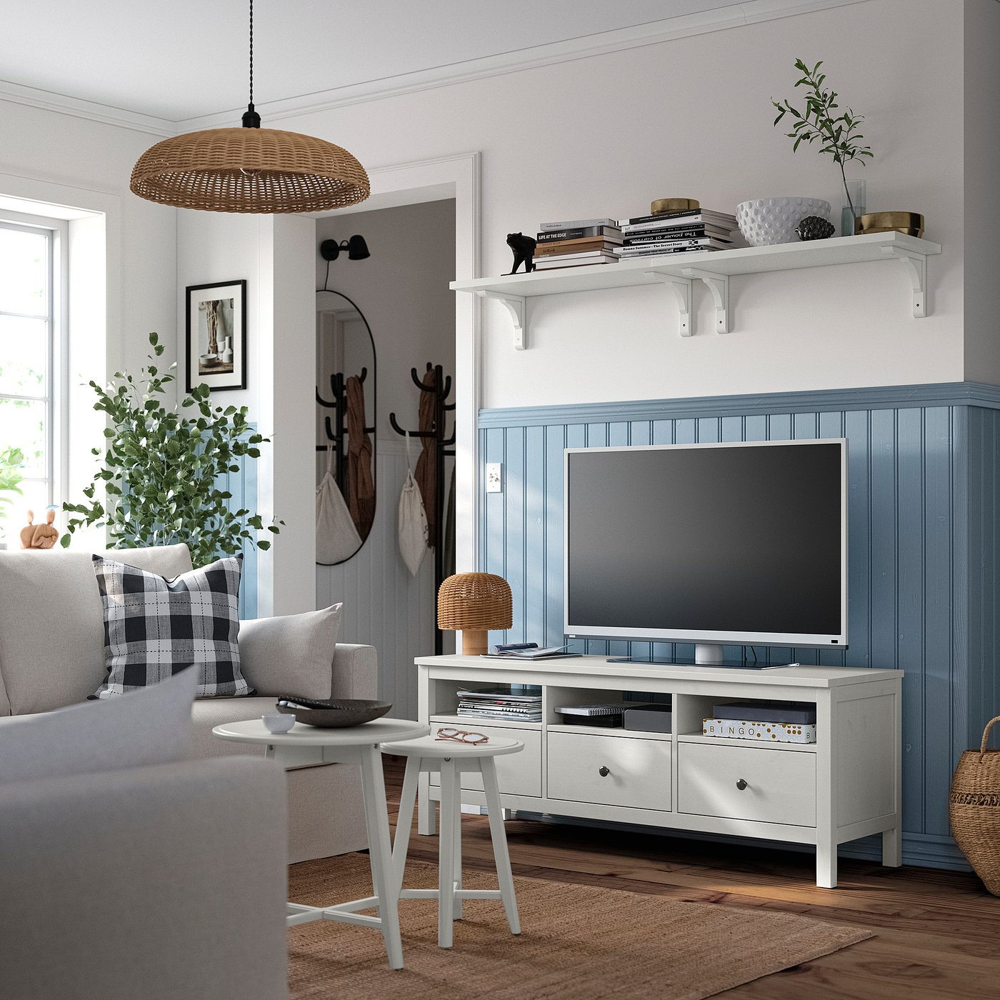 IKEA HEMNES テレビボード ホワイト HEMNES TV unit, white stain, 58 1/4x18 1/2x22 1/2