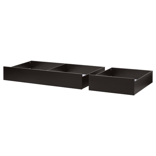 HEMNES Underbed storage box, set of 2 - black-brown Twin/Full