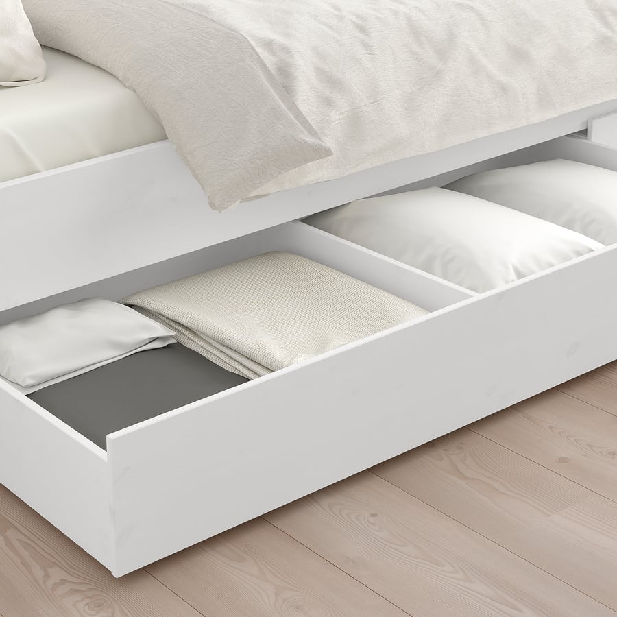 HEMNES Underbed storage box, set of 2, white stain, Twin/Full IKEA