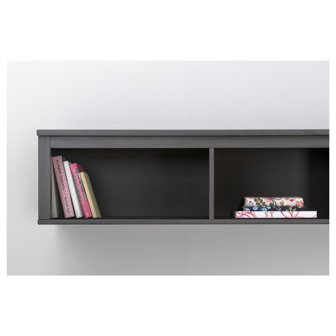 HEMNES Wall/bridging shelf, gray dark gray stained, 72x14 5/8" IKEA