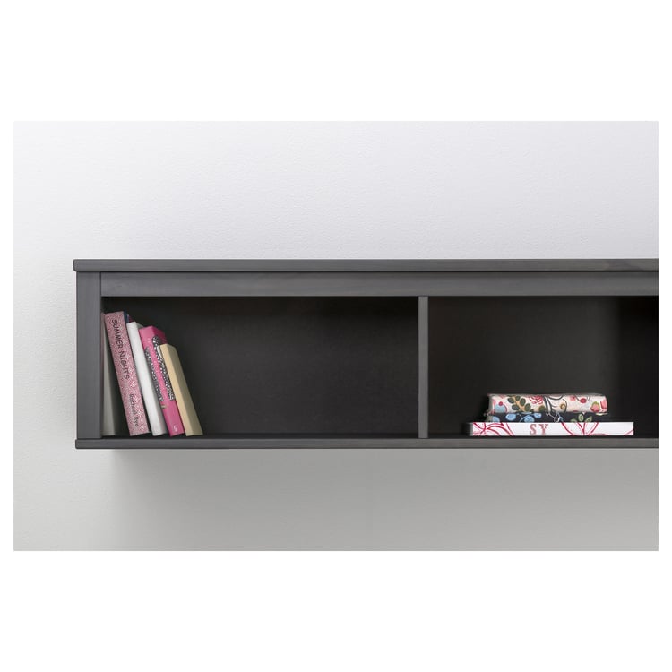 HEMNES Wall/bridging shelf, gray dark gray stained, 72x14 5/8" IKEA