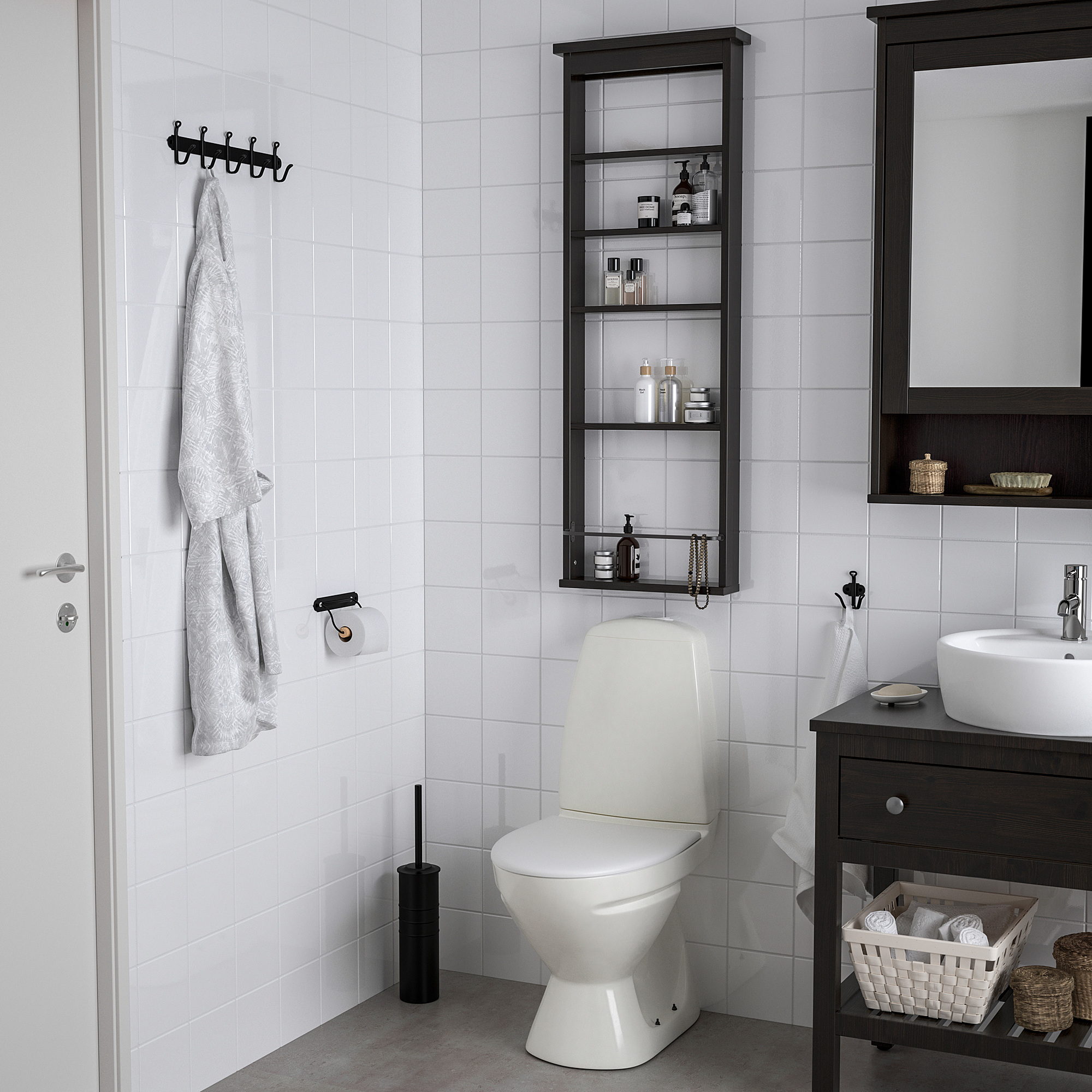 HEMNES Wall shelf, blackbrown, 16 1/2x46 1/2" IKEA