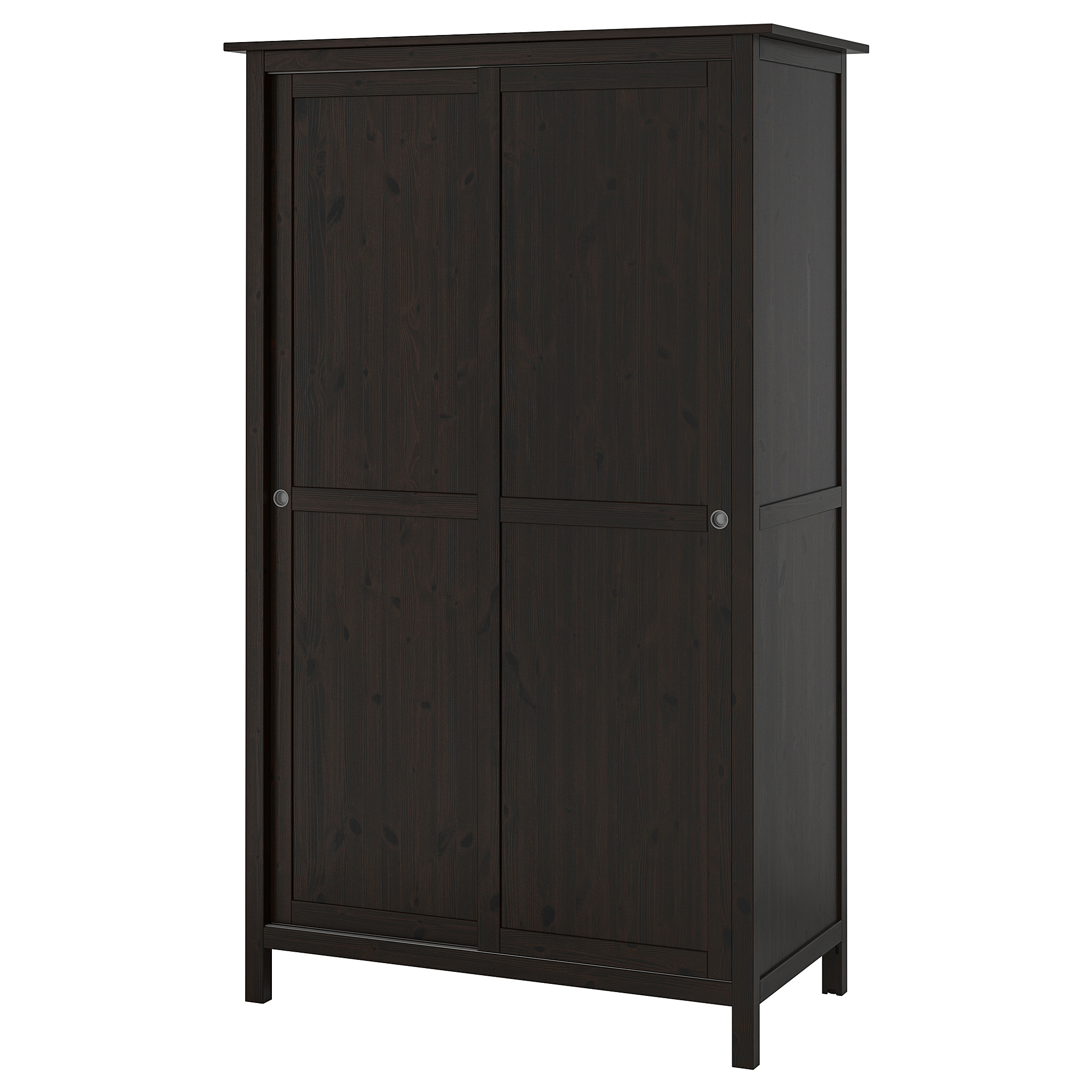 HEMNES Wardrobe with 2 sliding doors, blackbrown, 47 1/4x77 1/2" IKEA