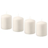 HEMSJÖ Unscented block candle, natural, 3 ¼ "