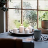 HEMSJÖ Unscented block candle, natural, 3 ¼ "