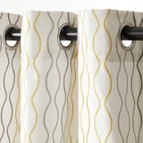 HENNY RAND Curtains, 1 pair, white/gray yellow, 57x84 "