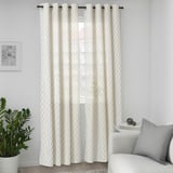 HENNY RAND Curtains, 1 pair, white/gray yellow, 57x84 "