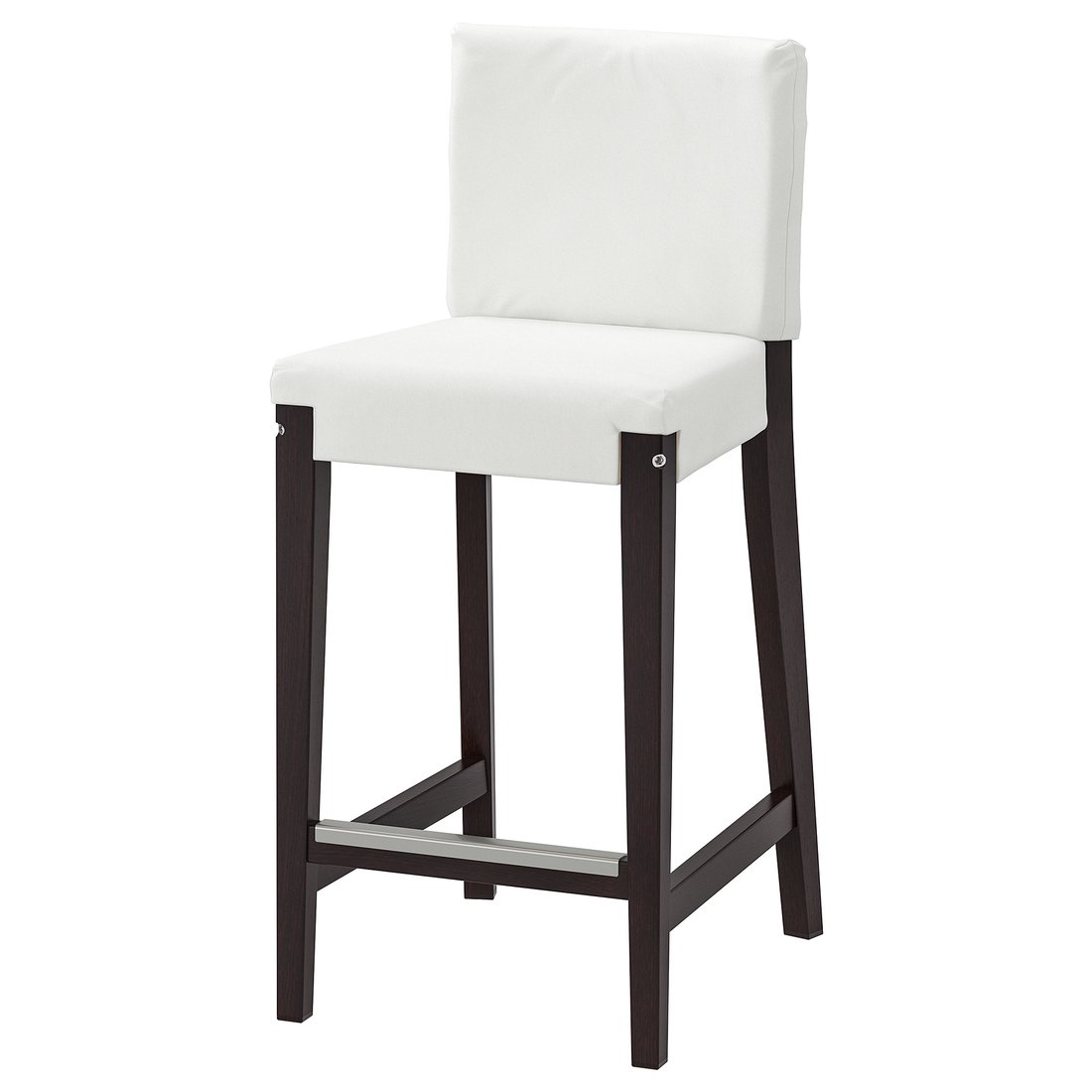 HENRIKSDAL Bar stool with backrest frame, dark brown, 26x19" IKEA