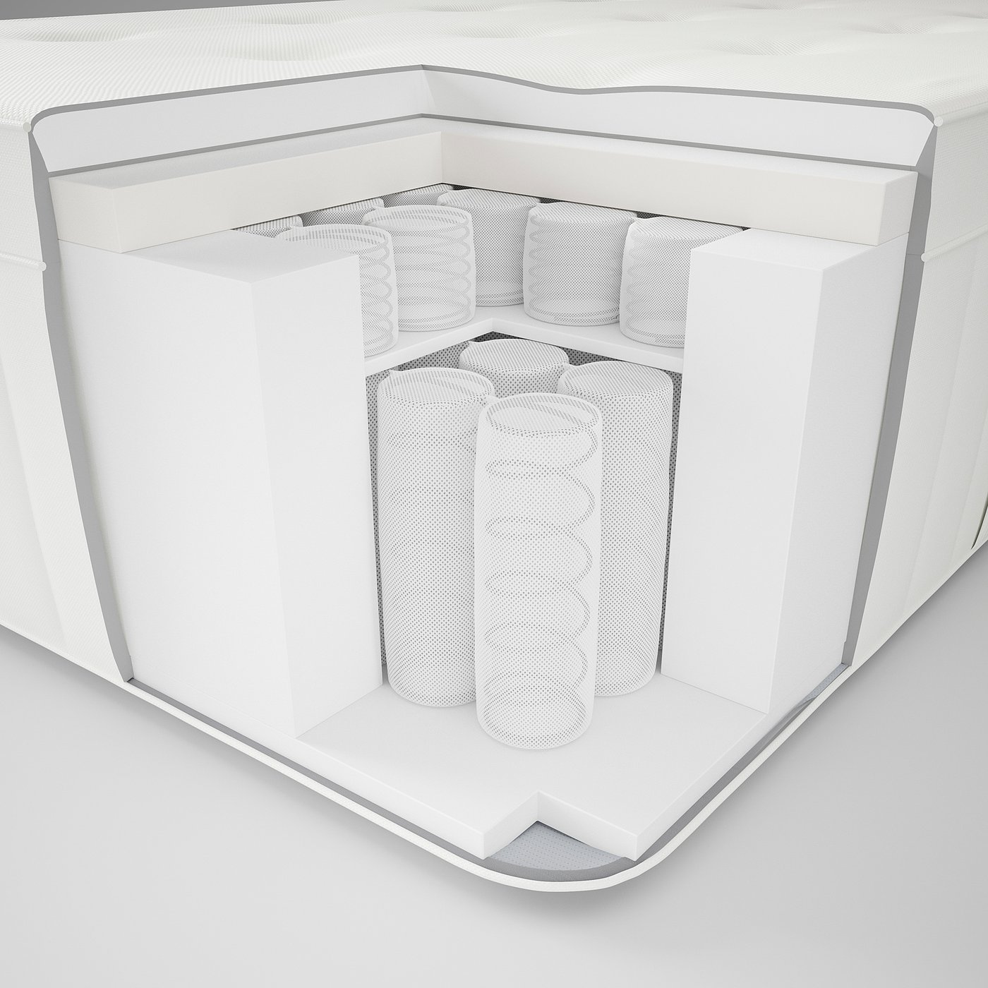 HESSTUN Eurotop mattress, medium firm, white, Queen IKEA