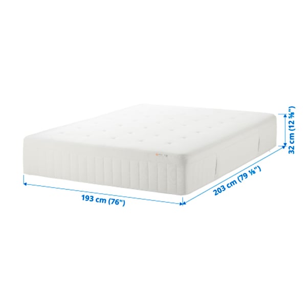 HESSTUN Eurotop mattress, plush/white, King