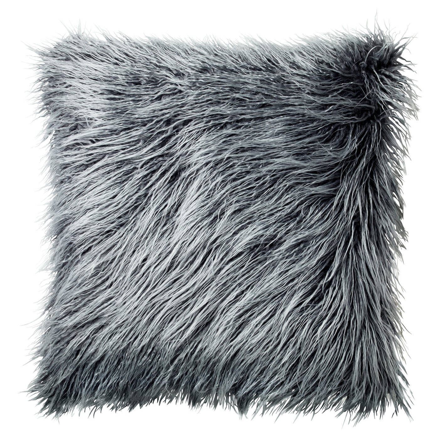 HILDALI Cushion cover - gray/faux fur 20x20 "