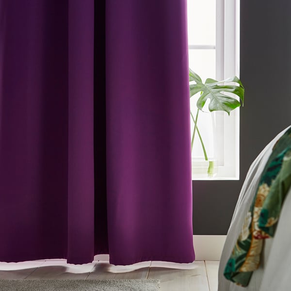 Hilleborg Blackout Curtains 1 Pair Lilac Ikea