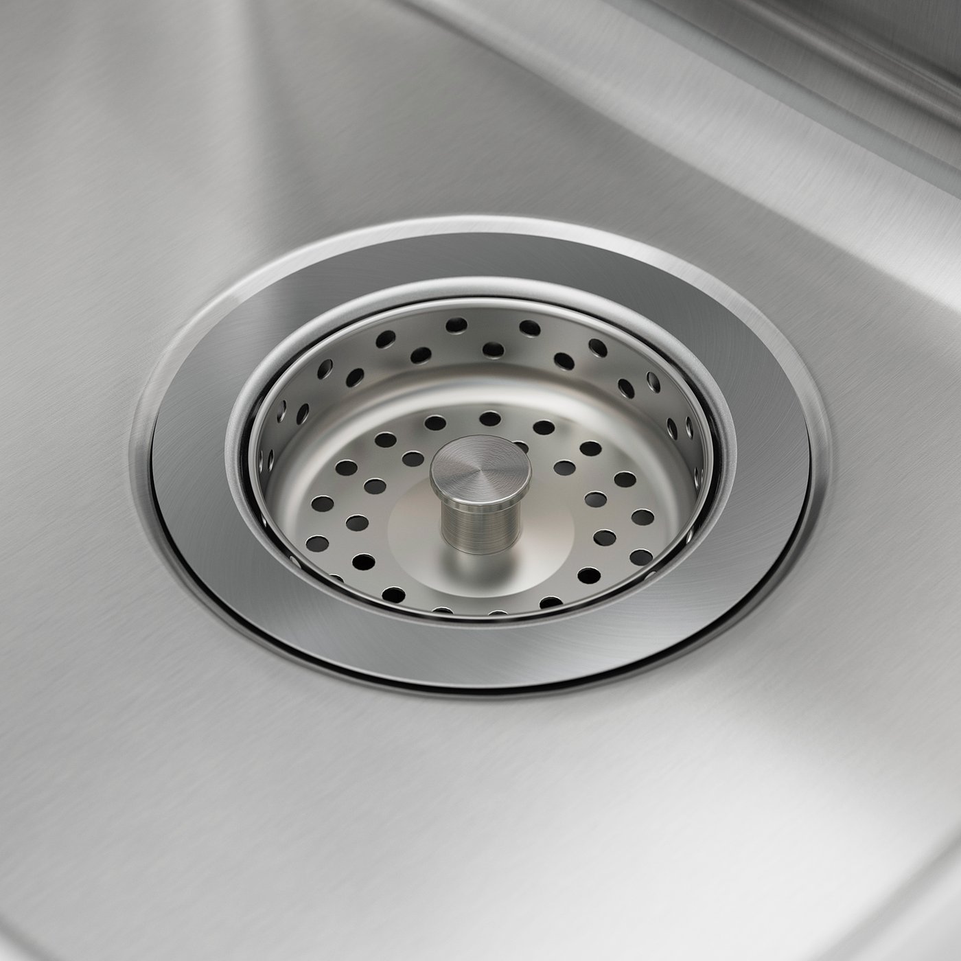 HILLESJÖN 1 1/2 bowl dual mount sink, stainless steel, 227/8x181/8