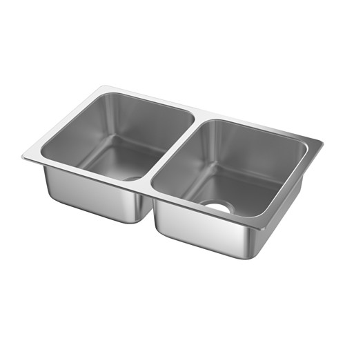 HILLESJÖN Double bowl dual mount sink IKEA