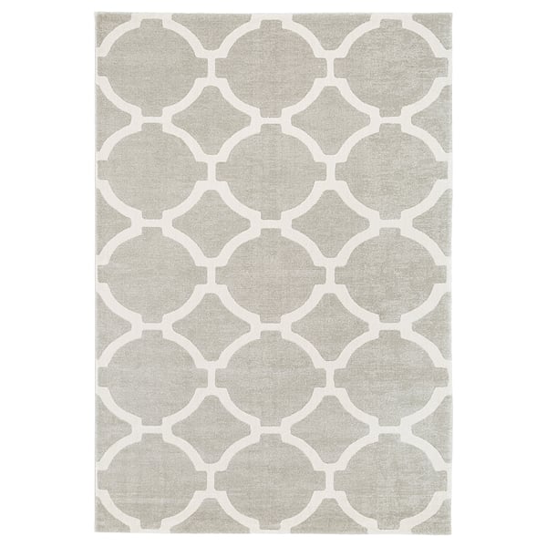 Hillested Rug Low Pile Gray White Ikea