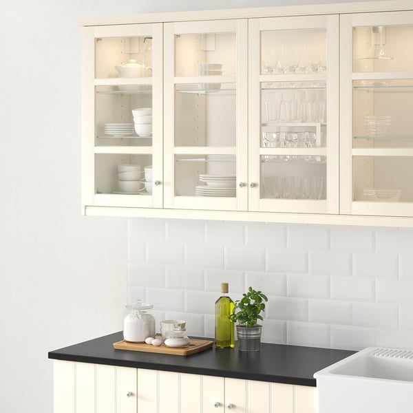 Hittarp Glass Door Off White 18x40 Ikea