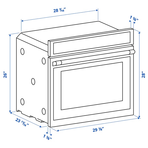 HJÄLTEBY True Convection Wall Oven Selfclean, Stainless steel