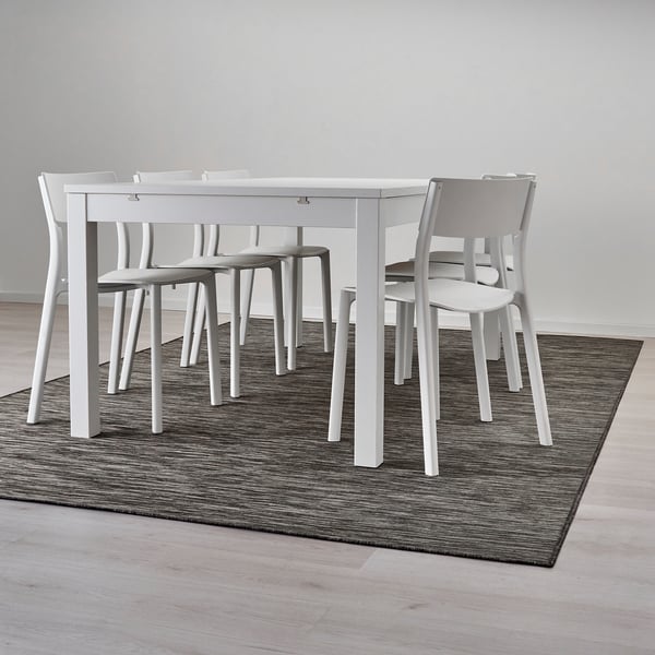 Hodde Rug Flatwoven In Outdoor Gray Indoor Outdoor Black Ikea