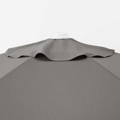 HÖGÖN / IGGÖN Umbrella with base, gray/dark gray, 106 1/4 "