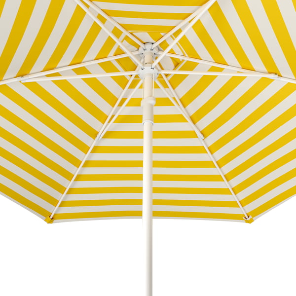 HÖGÖN Umbrella, off-white bright yellow/stripe, 106 1/4 "