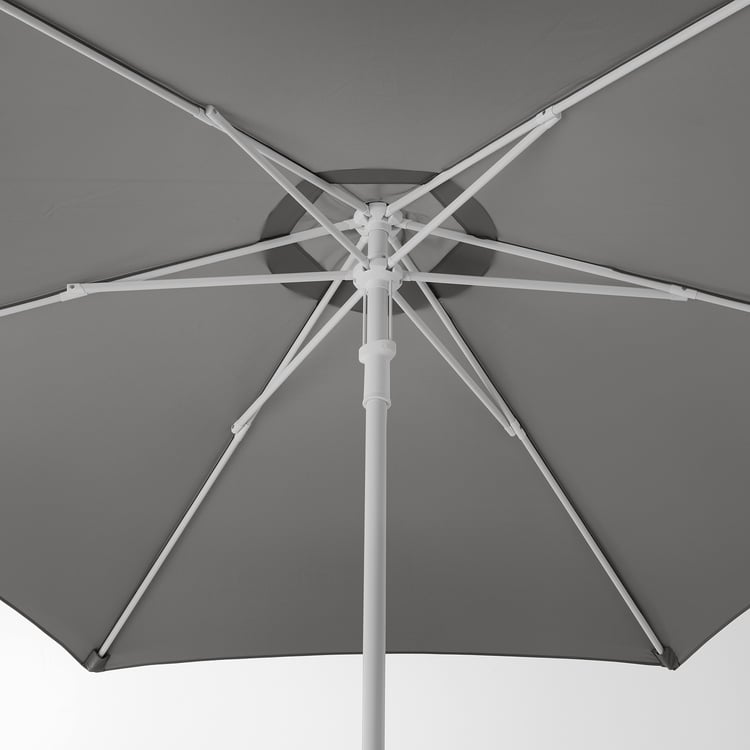 HÖGÖN umbrella with base, light gray/Huvön gray, 1061/4" IKEA