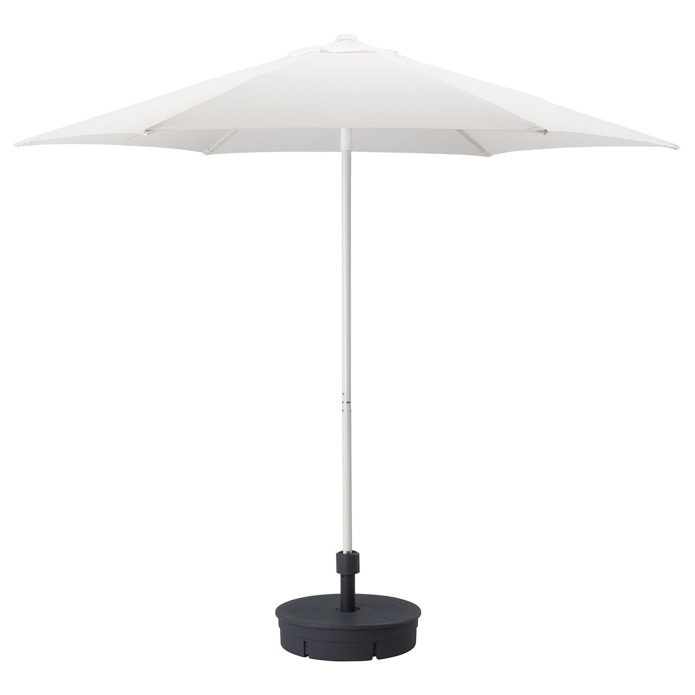 HÖGÖN Umbrella with base, white/Grytö dark - IKEA