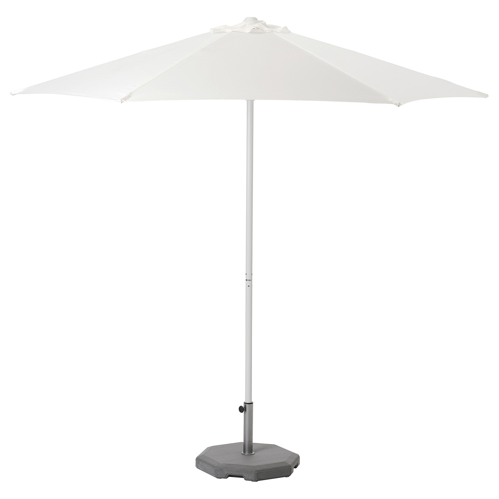 HÖGÖN Umbrella with base, white, Huvön dark gray IKEA