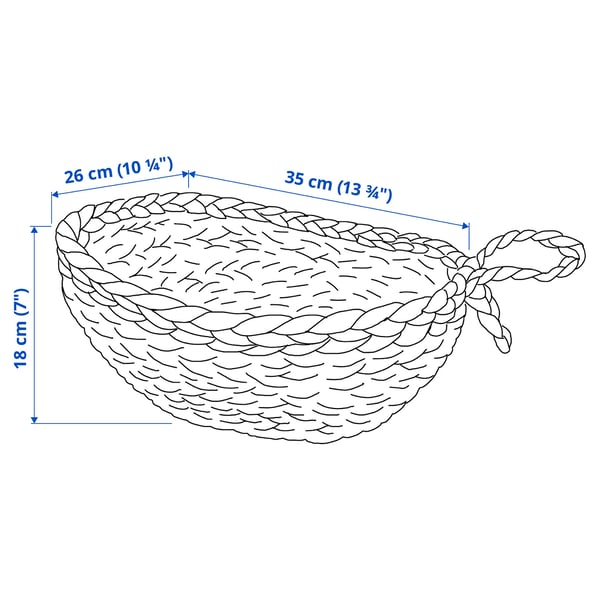 HÖKRUBBA Basket, water hyacinth, 10 ¼x13 ¾x7 "