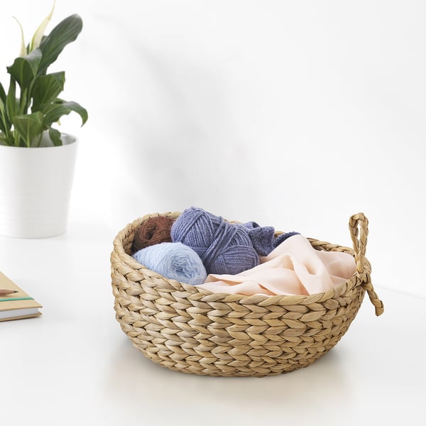 HÖKRUBBA Basket, water hyacinth, 10 ¼x13 ¾x7 "