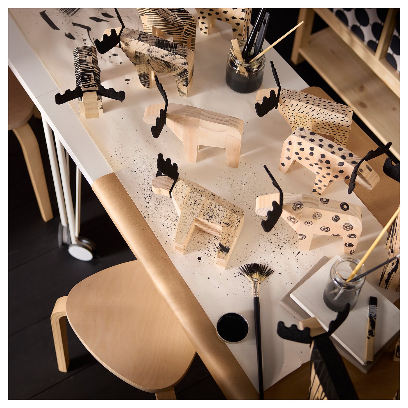 Decoration, moose, pine/black 6