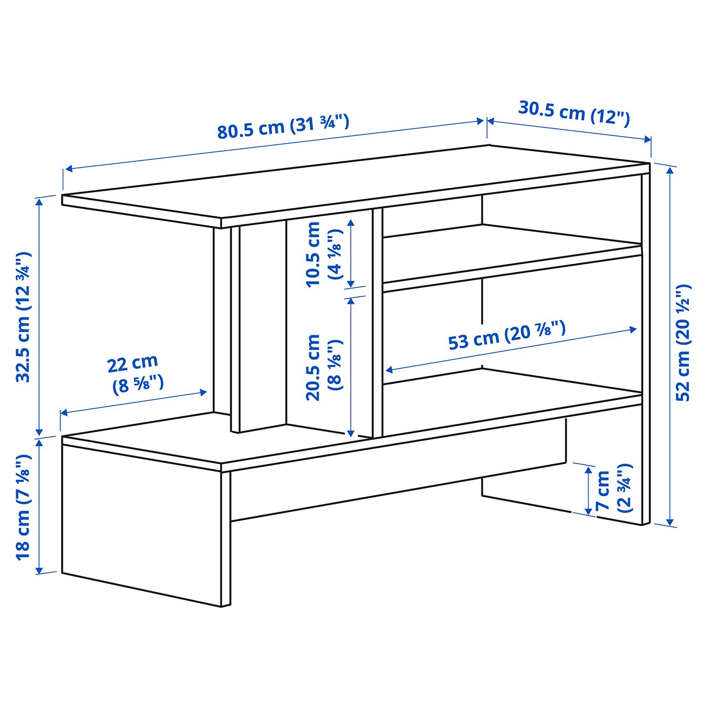 HOLMERUD side table, oak effect, 311/2x121/4