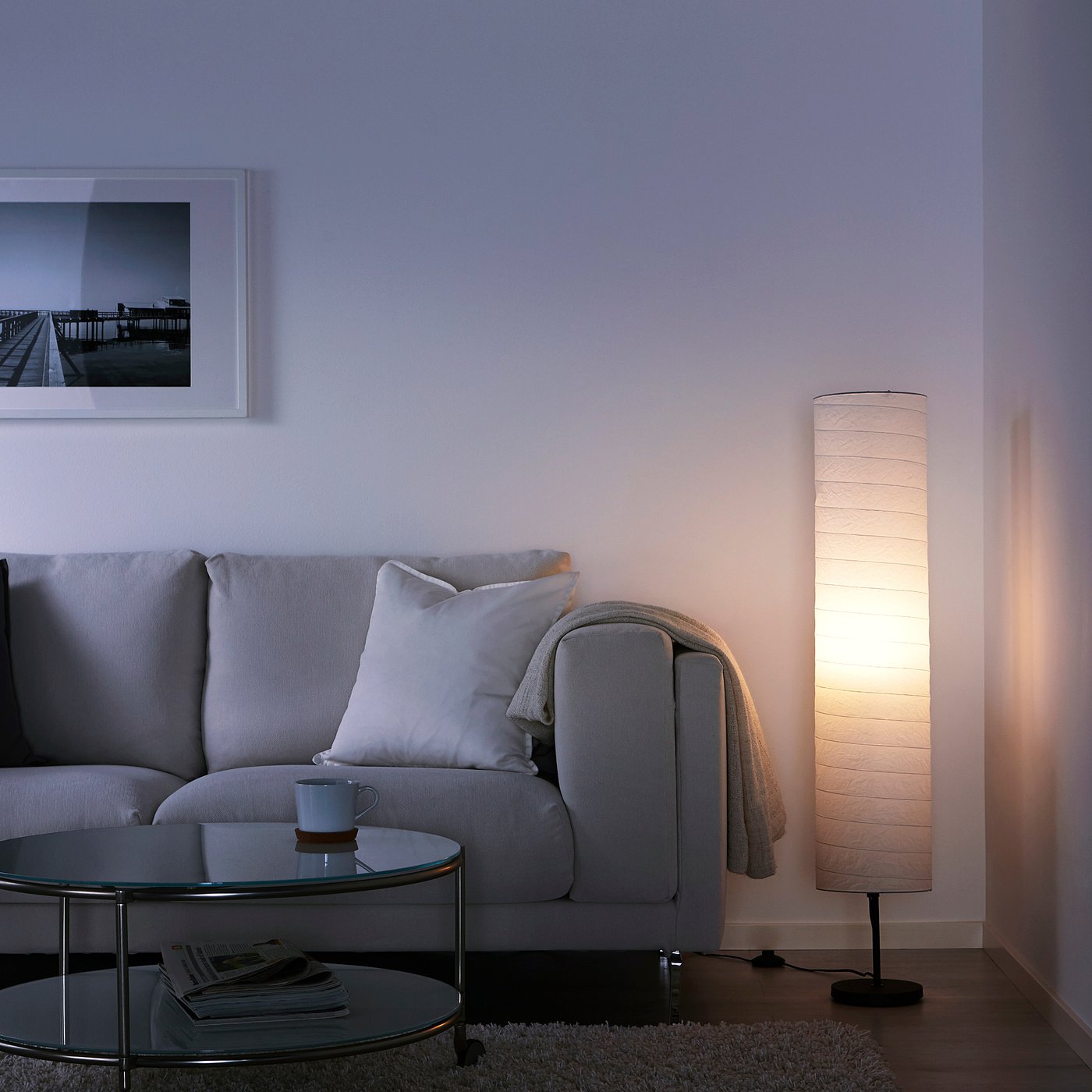 Holmo Floor Lamp With Led Bulb White Ikea