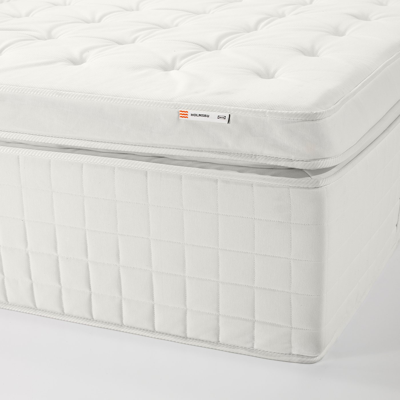HOLMSBU Pillowtop mattress, medium firm, white, Queen IKEA