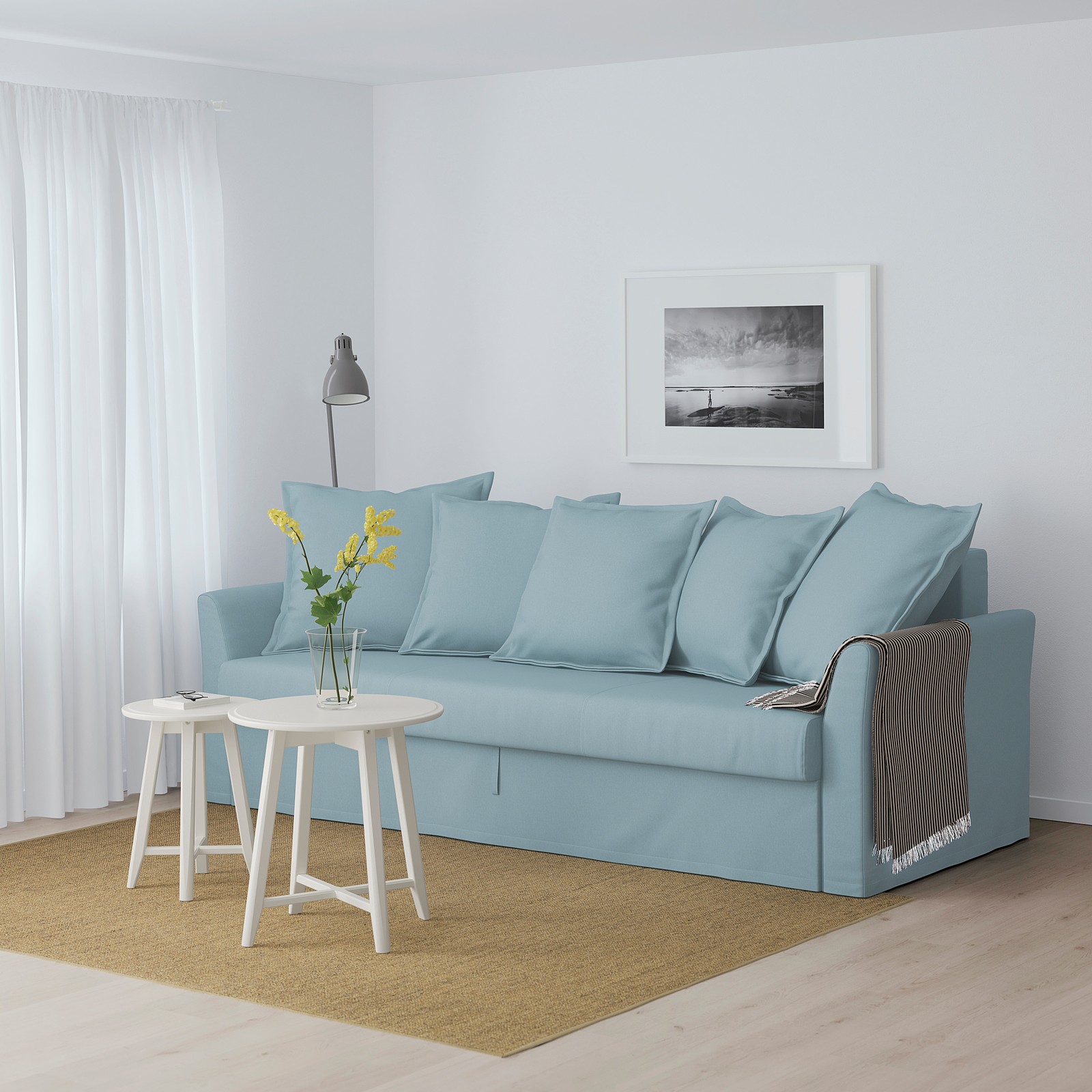 HOLMSUND Sleeper sofa, Orrsta light blue IKEA