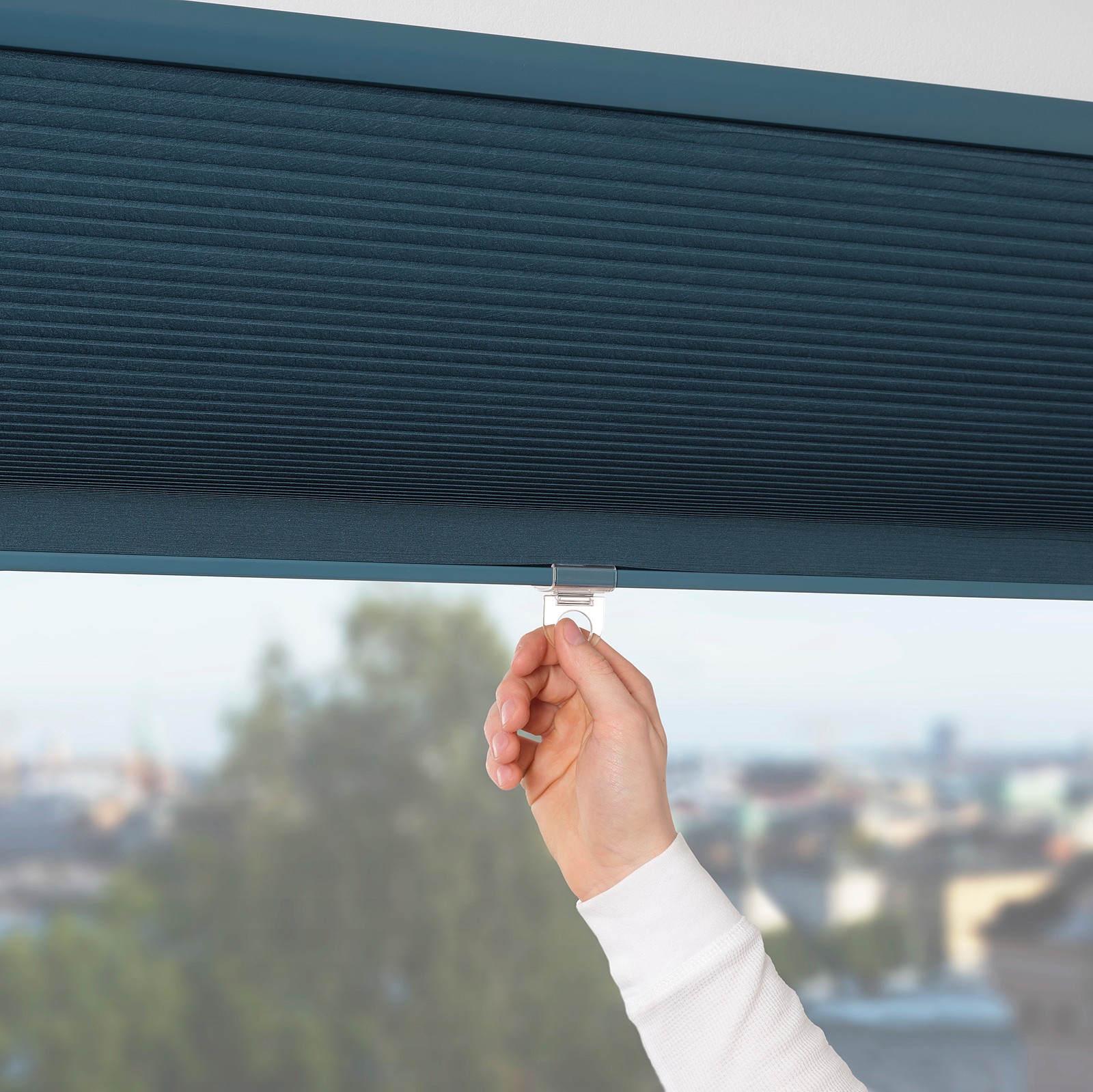 HOPPVALS Room darkening cellular blind, blue, 48x64" IKEA