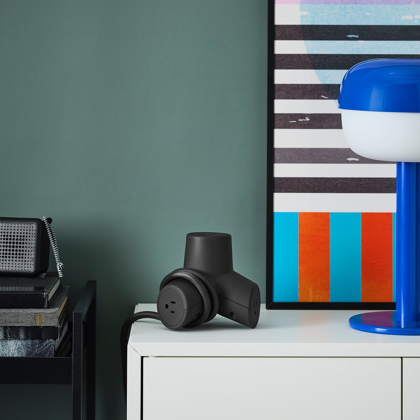 HORNFELS extension cord, dark gray, 5'11