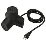 HORNFELS Extension cord, dark gray, 5 ' 11 "