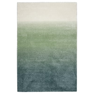 HOTELLRUM Rug, high pile, blue/green white, 5 ' 3 "x7 ' 7 "