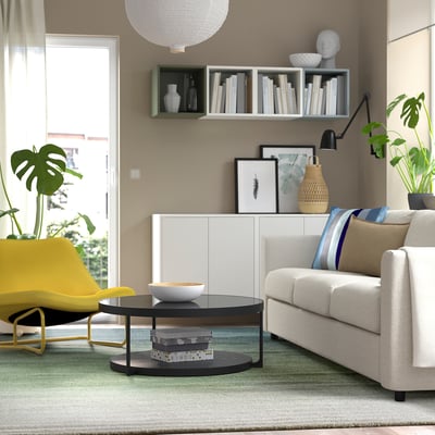 HOTELLRUM Rug, high pile, blue/green white, 7 ' 10 "x9 ' 10 "