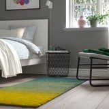 HOTELLRUM Rug, high pile, blue/green yellow, 2 ' 7 "x6 ' 7 "