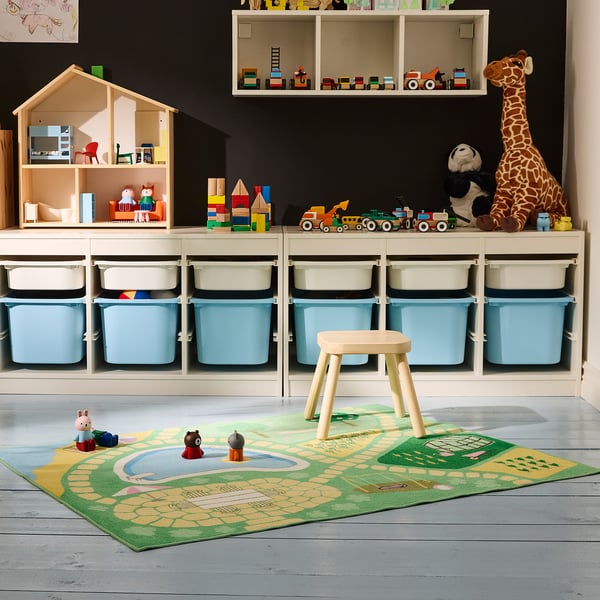 HUSSPARV Rug, green, 39 ¼x52 ¼ "