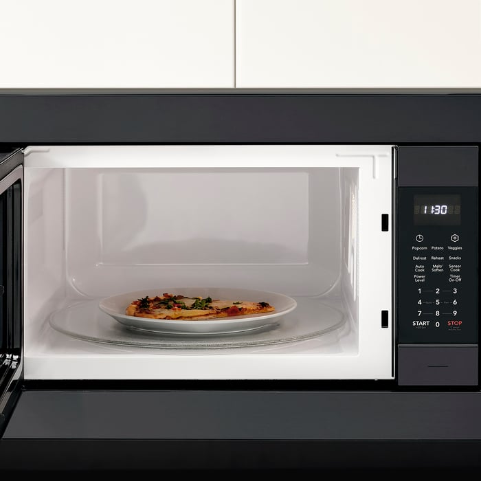HUVUDSAKLIG builtin microwave, black Stainless steel IKEA