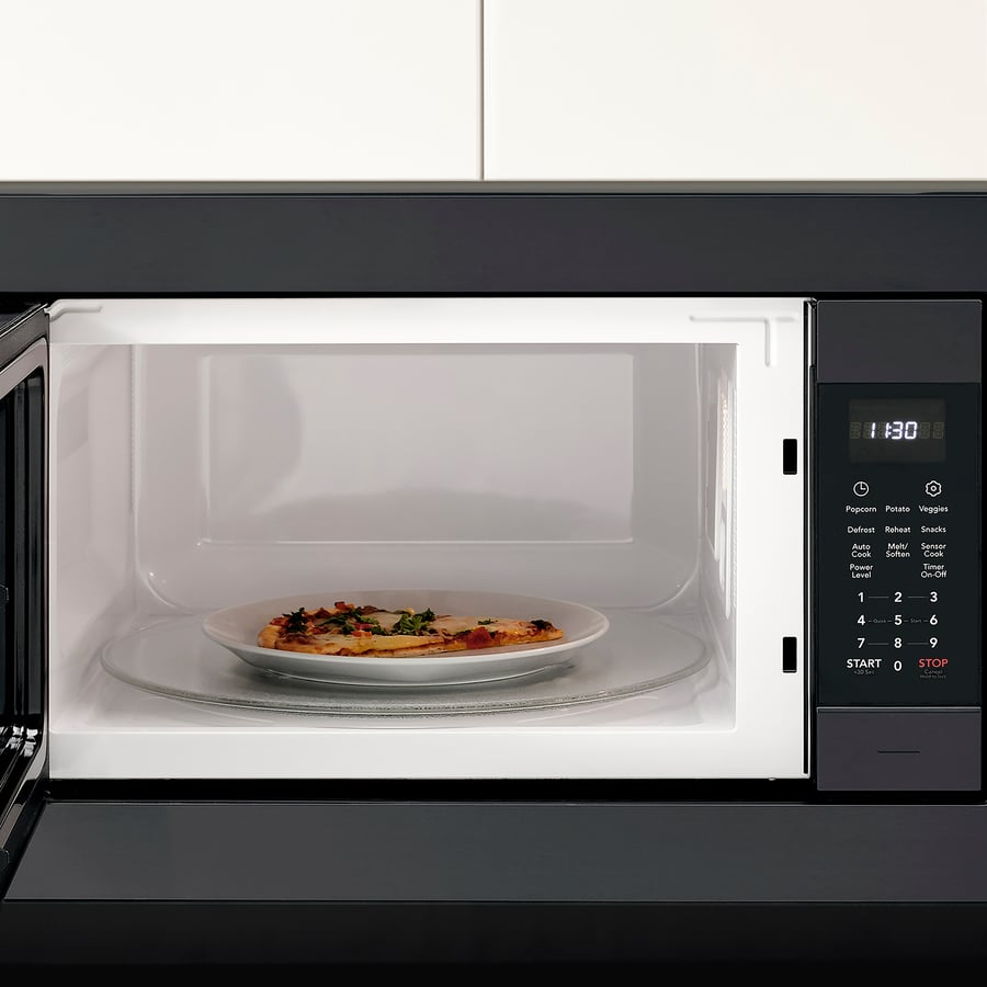 HUVUDSAKLIG builtin microwave, black Stainless steel IKEA