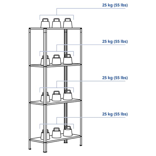 HYLLIS Shelf unit, indoor/outdoor, 23 5/8x10 5/8x55 1/8 "