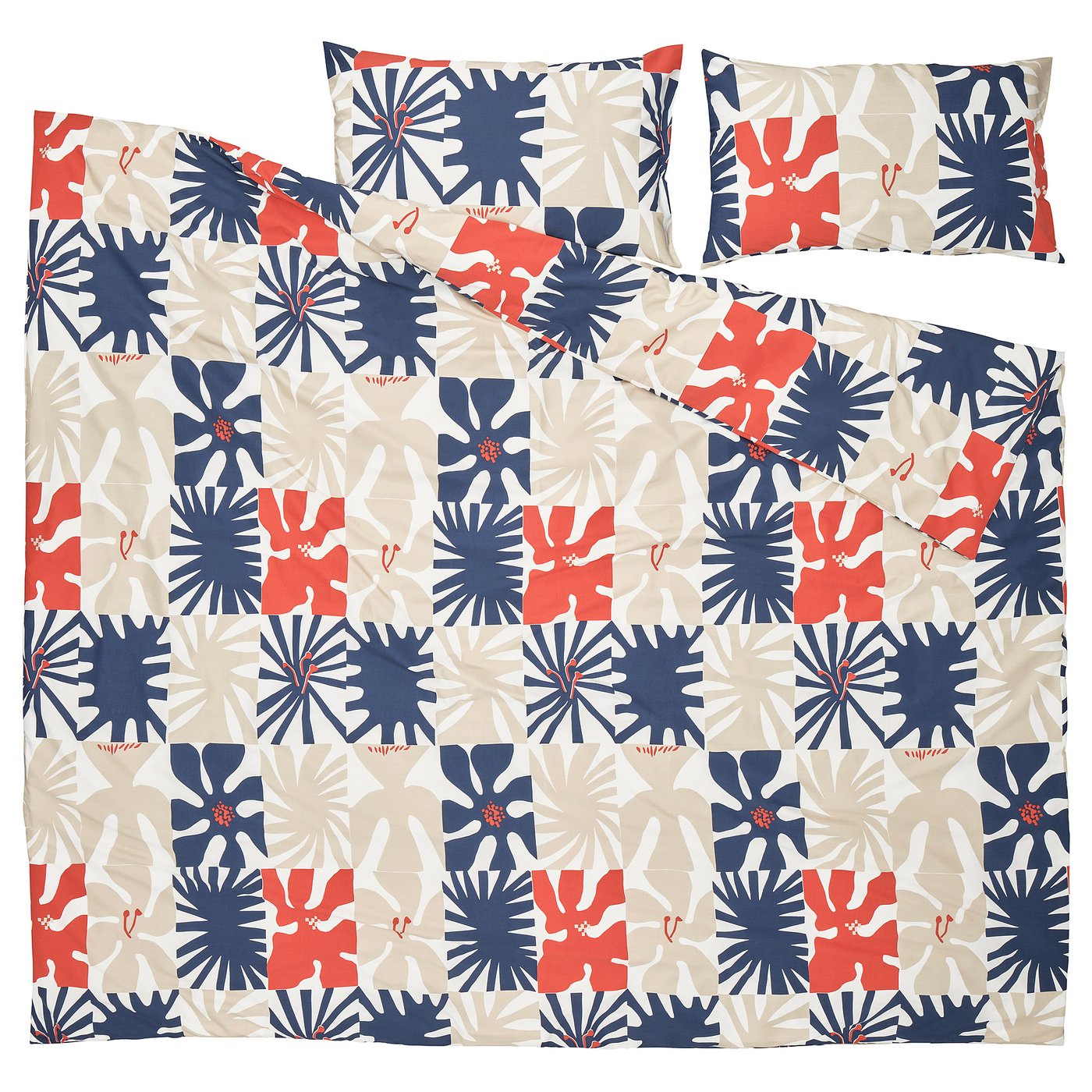 HYLSNEJLIKA duvet cover and pillowcase(s), multicolor, Full