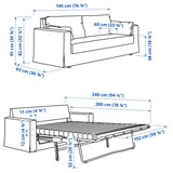 HYLTARP Sleeper sofa, Gransel gray-brown