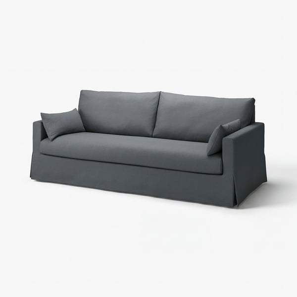 A grey HYLTARP sofa with clean lines and soft cushions.