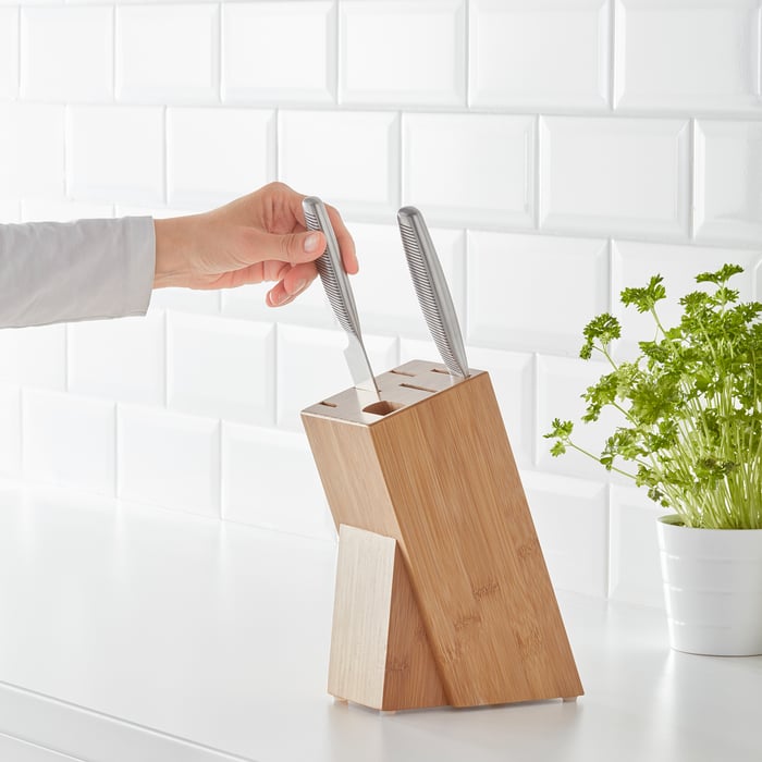HYVLA knife block, bamboo IKEA