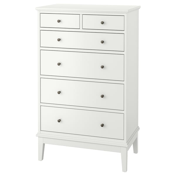 IDANÄS 6-drawer chest, white, 33 1/8x19 5/8x53 1/8 "
